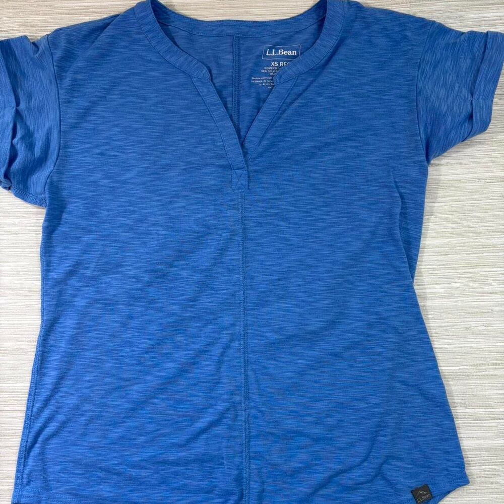 LL BEAN XS short sleeve tee blue good condition